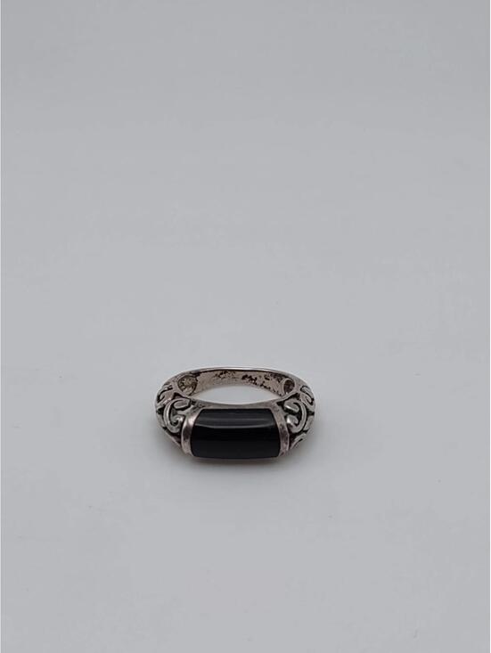 Jewelry - Sterling Silver Black Onyx Ring Size 6.5 Vtg Bali Style 925